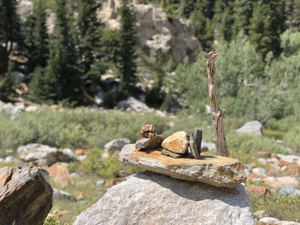 small rocks arranged artistically